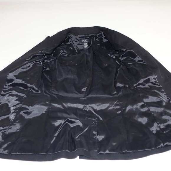 Body by Victoria Women's 1 Button Blazer Jacket Size 8 Black Cotton Suit Coat - Picture 7 of 7